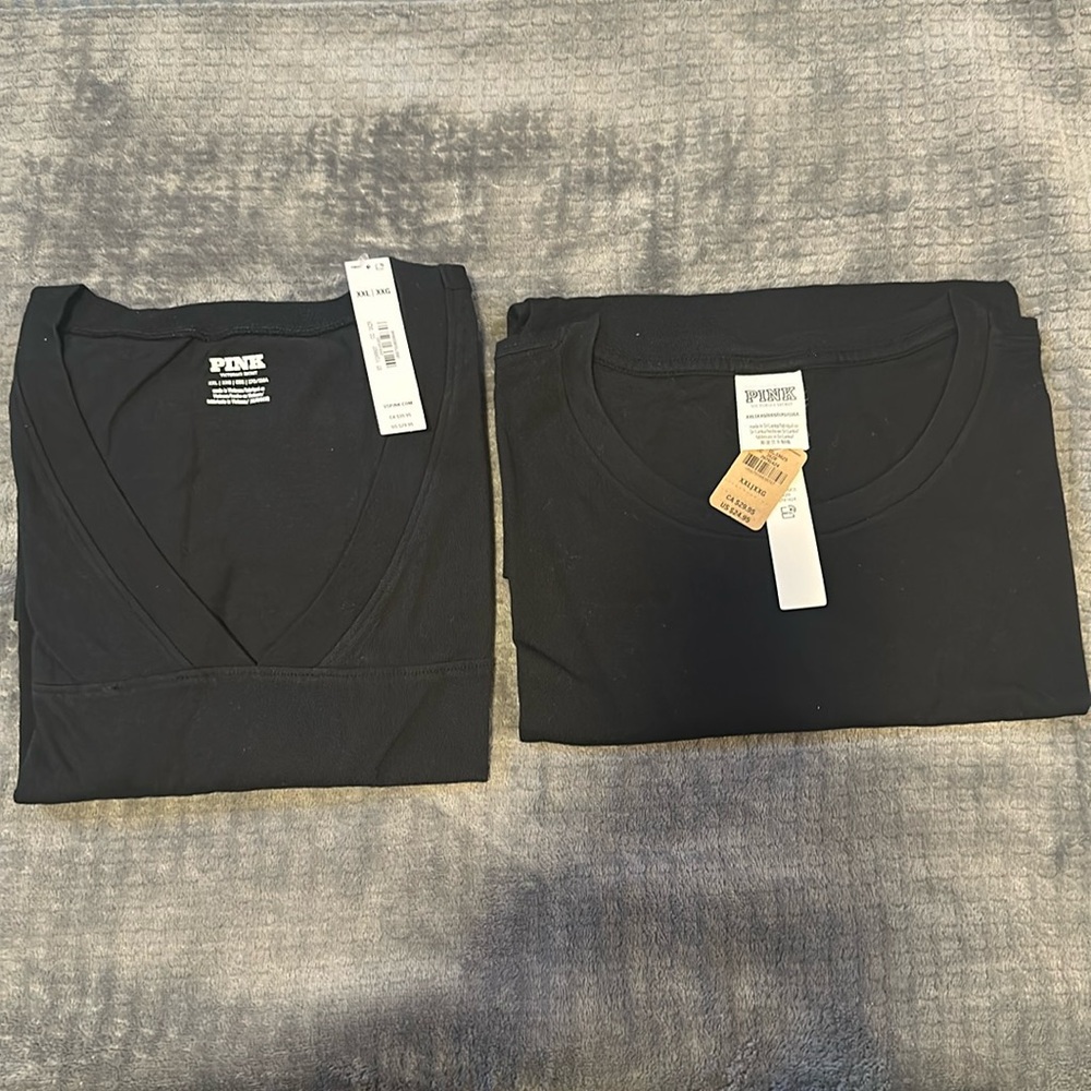 2X PINK Black Tee Shirts